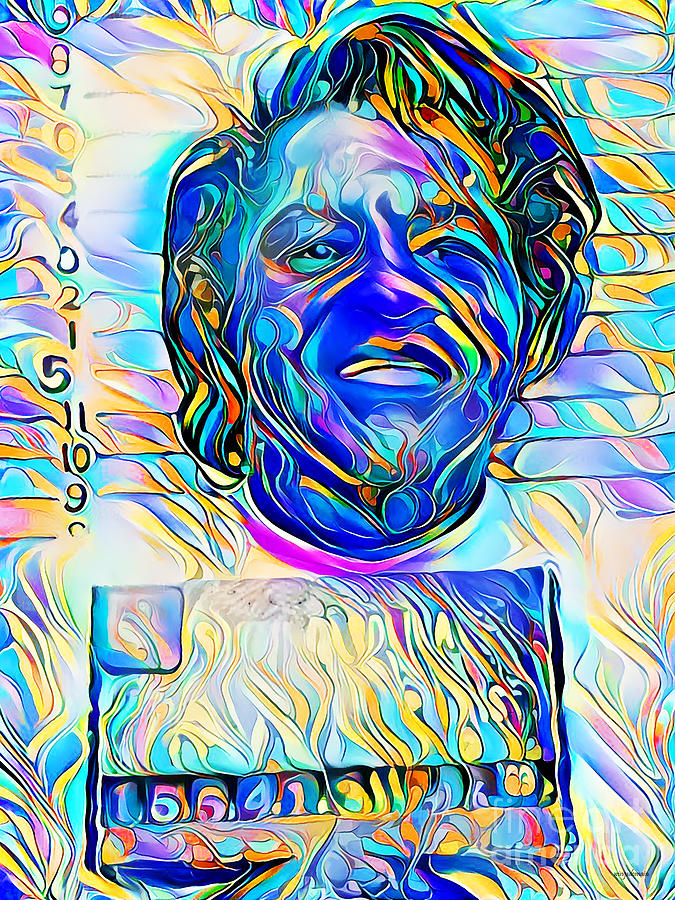 James Brown Mugshot in Vibrant Painterly Wavy Colors 20200523 Photograph by Wingsdomain Art and Photography