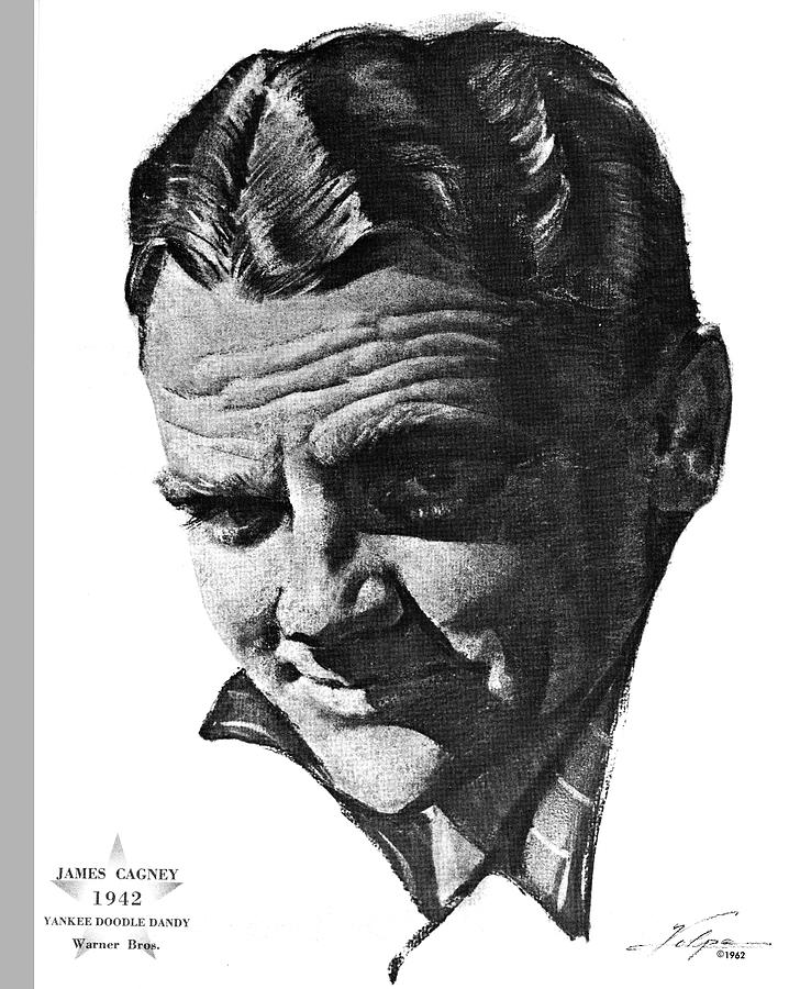 James Cagney Drawing - James Cagney 2 by Volpe by Movie World Posters