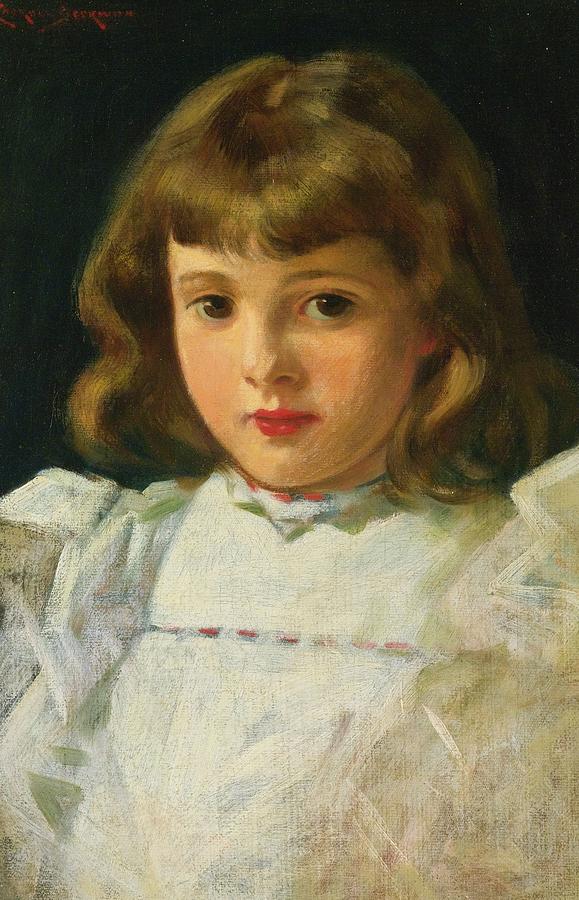 James Carroll Beckwith 1852 - 1917 PORTRAIT OF A YOUNG GIRL Painting by ...