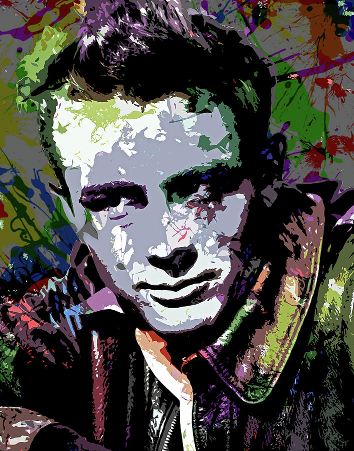 James Dean 2 psychedelic portrait Digital Art by Movie World Posters