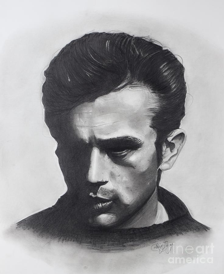 James Dean Drawing - Dean Drawing by Adrian Darby - Pixels