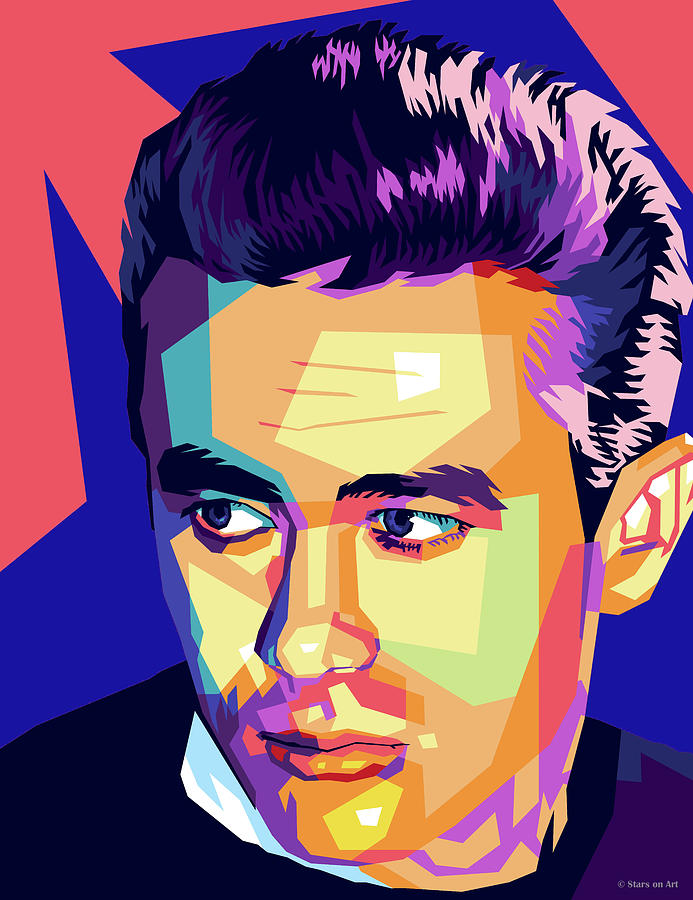 James Dean Mixed Media - James Dean illustration by Movie World Posters