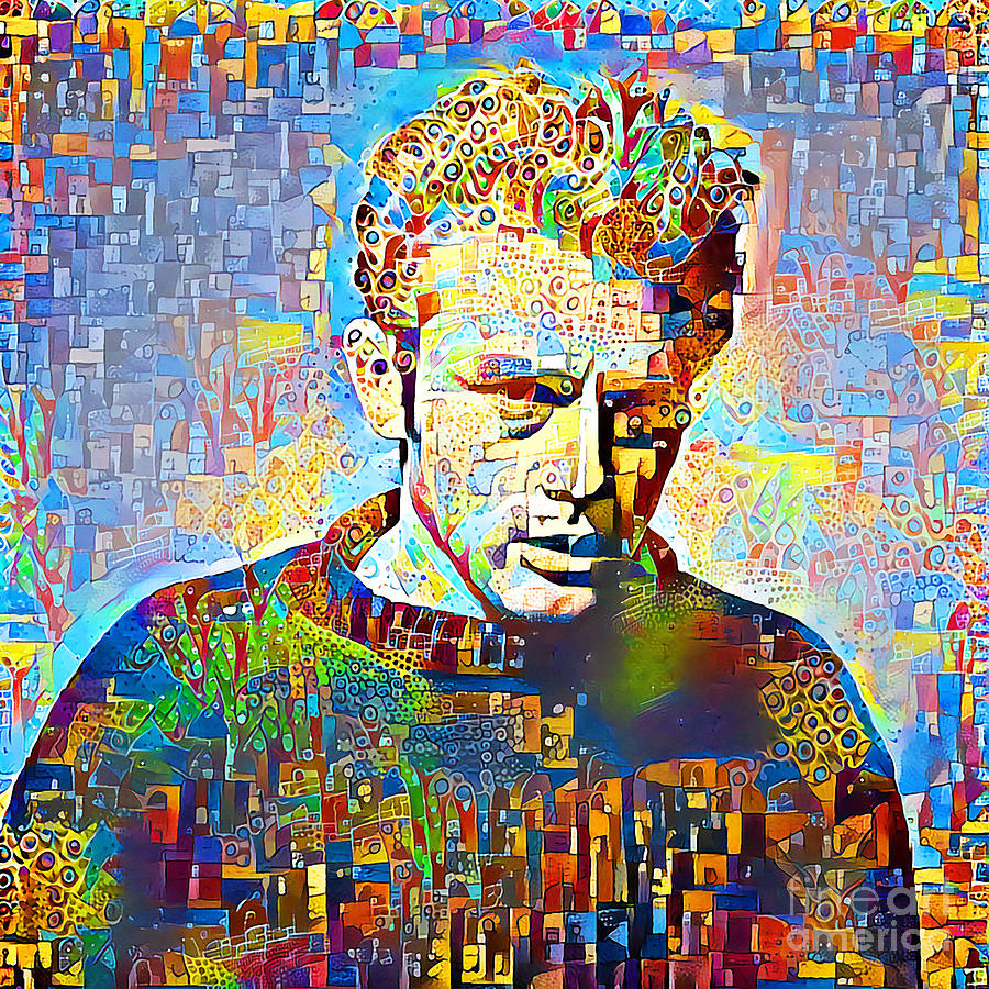 James Dean in Contemporary Vibrant Color Motif 20200428 square Photograph by Wingsdomain Art and Photography