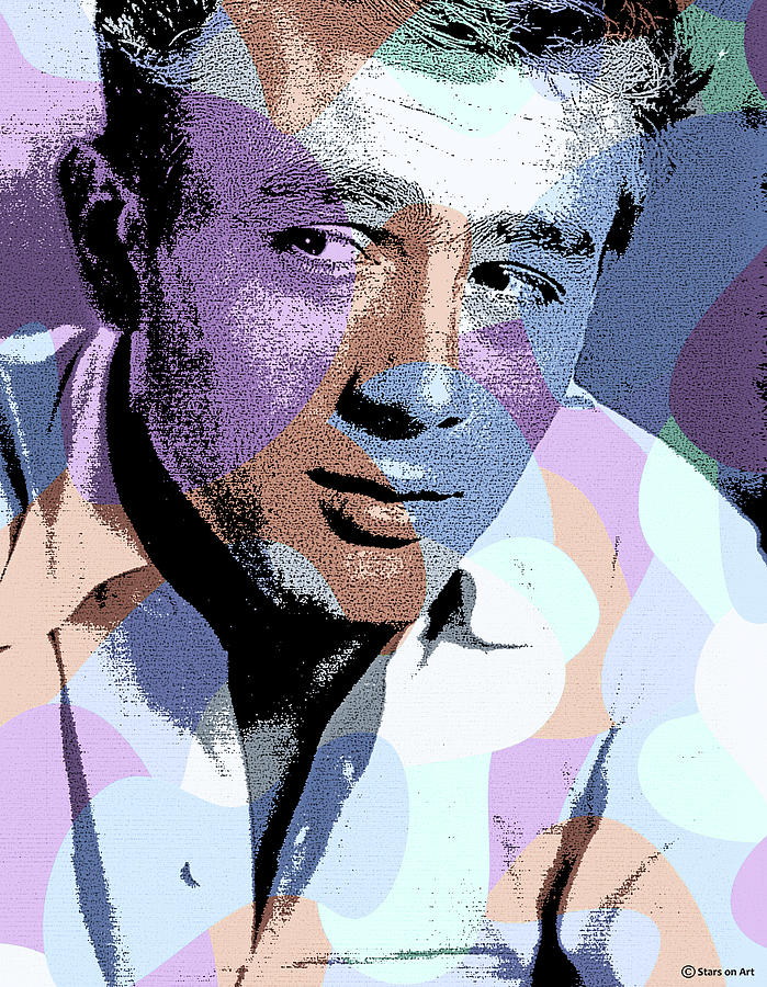 James Dean modernized portrait Mixed Media by Movie World Posters