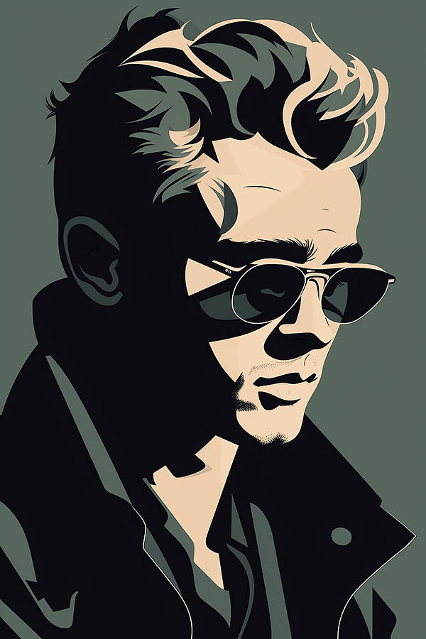 James Dean Stylized Portrait Digital Art By Carlos V - Fine Art America