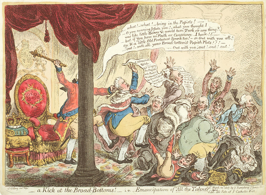 JAMES GILLRAY British 1757 1815 A Kick at the Broad Bottoms i.e ...