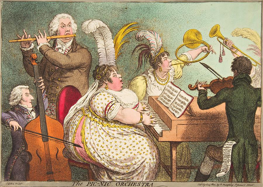 James Gillray  The Pic-Nic Orchestra by Padre Martini Painting by MotionAge Designs