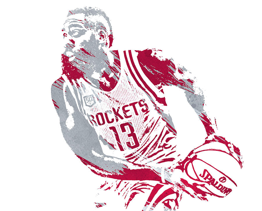 James Harden Houston Rockets Pixel Art 3 Zip Pouch by Joe Hamilton