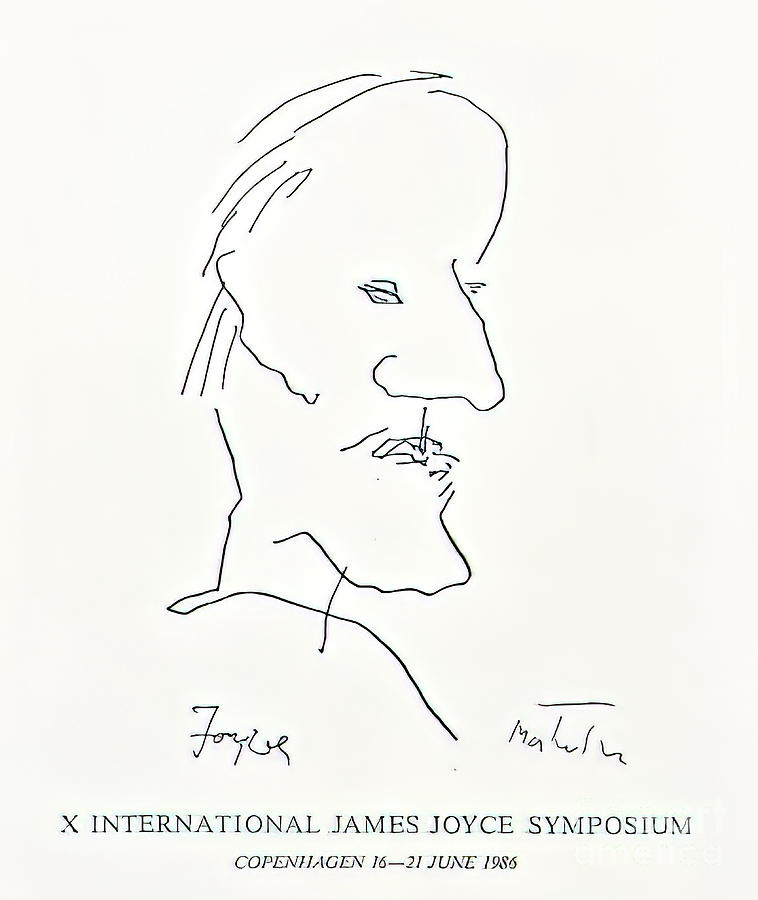 James Joyce Symposium Poster Copenhagen 1986 Drawing by M G Whittingham