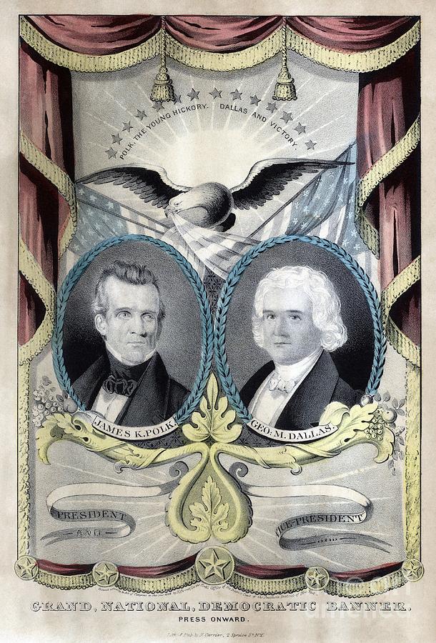 James K Polk Campaign Poster, 1844 Drawing by Granger