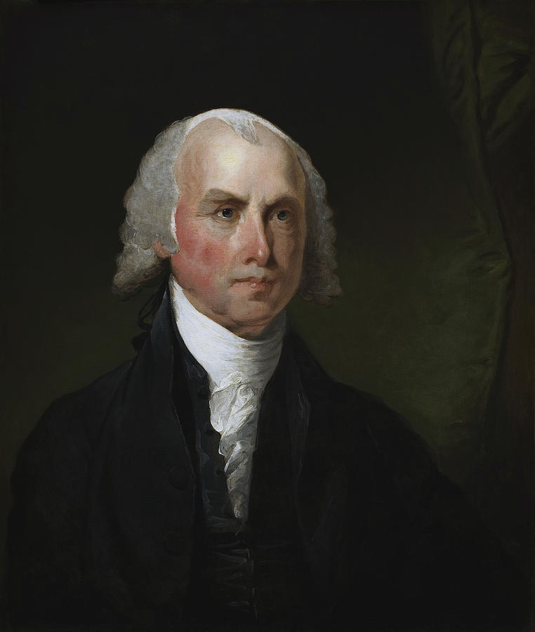 James Madison Portrait - Gilbert Stuart Painting by War Is Hell Store