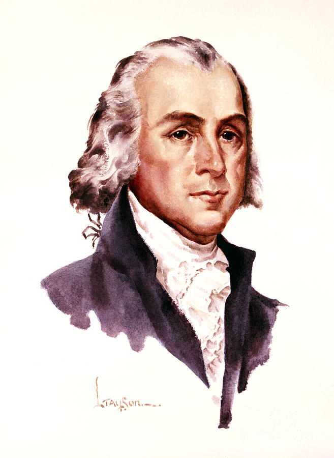 James Madison - Signers Of The U.S. Constitution Painting by Lyle Tayson