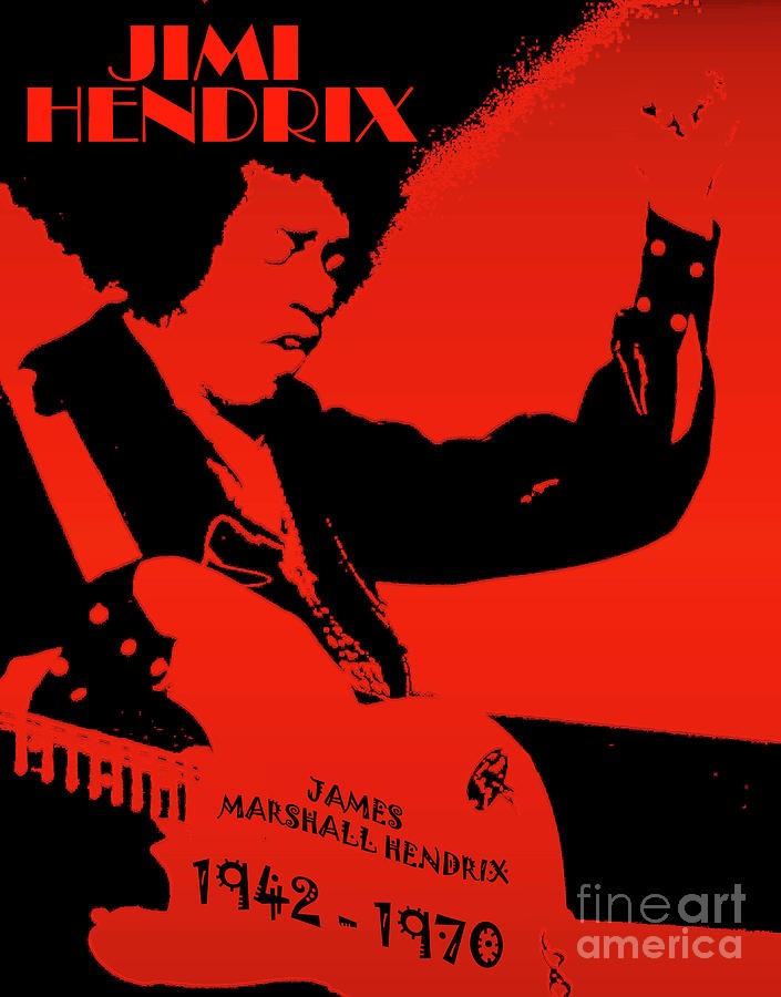 James Marshall Hendrix life celebration Mixed Media by David Lee Thompson