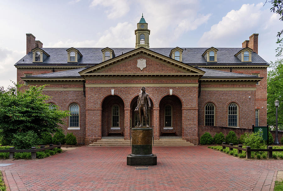 James Monroe In Front Of Tucker Hall At William And Mary College Photograph