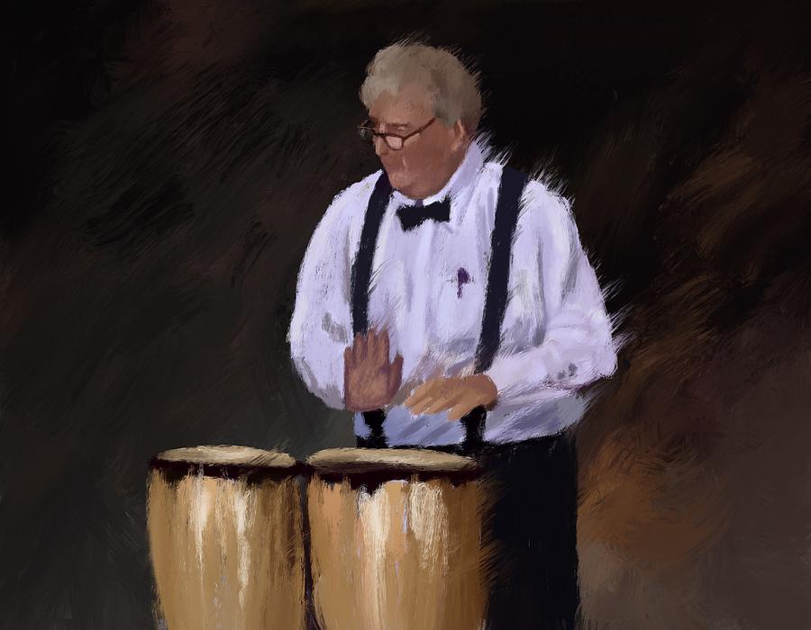 James Peronto, Percussionist Painting by Larry Whitler