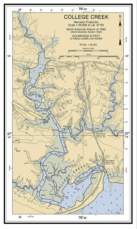 James River Newport News to Jamestown Island College Creek, NOAA Chart 12248_2 Digital Art by Nautical Chartworks