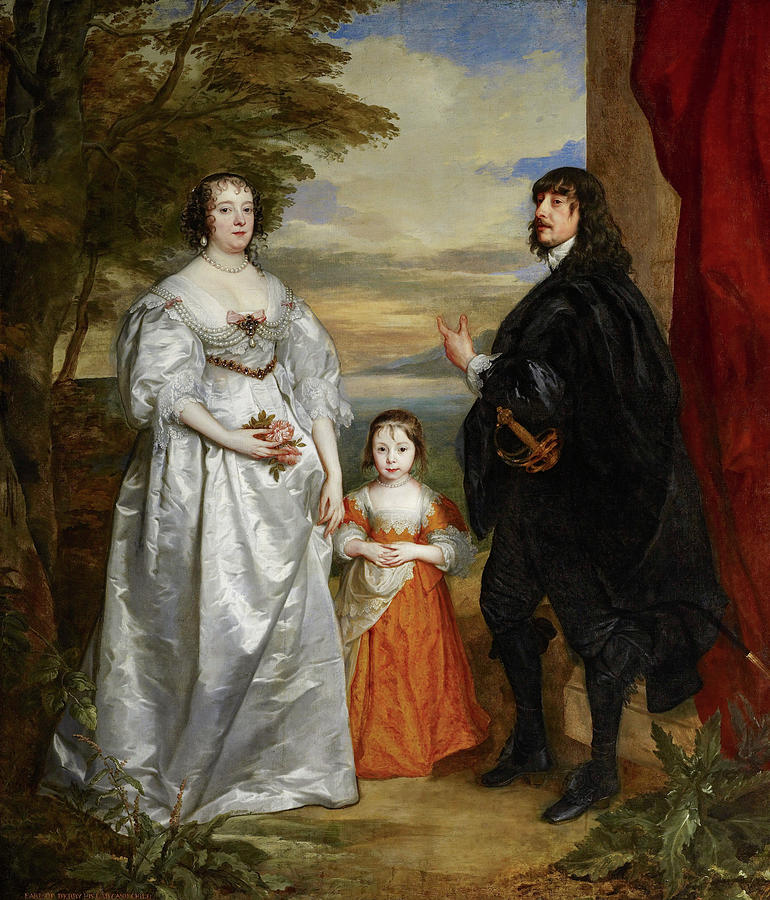 Anthony Van Dyck Painting - James Stanley with His Wife and their Daughter by Anthony van Dyck