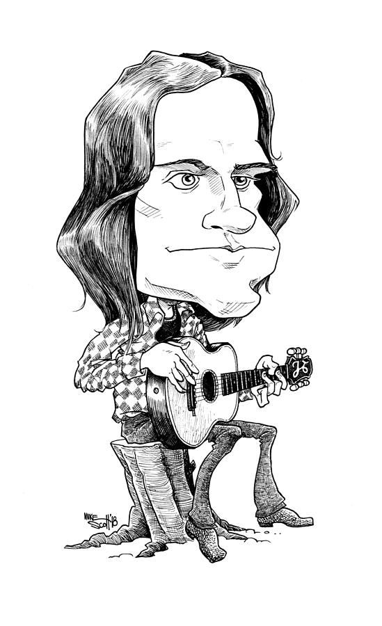 James Taylor Drawing by Mike Scott