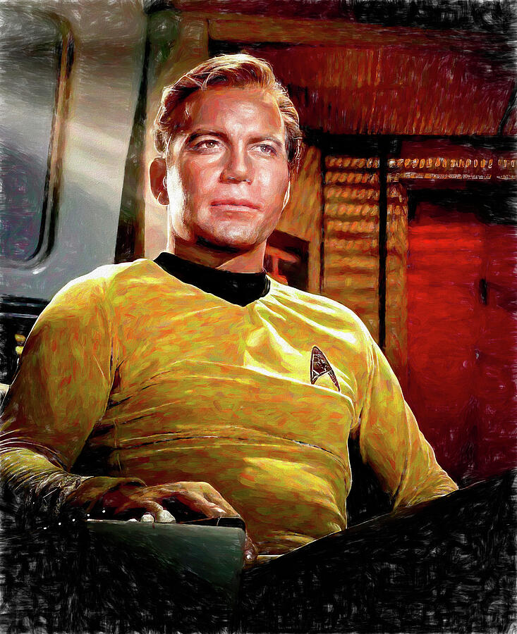 James Tiberius Kirk Captain USS Enterprise Painting Painting by John ...