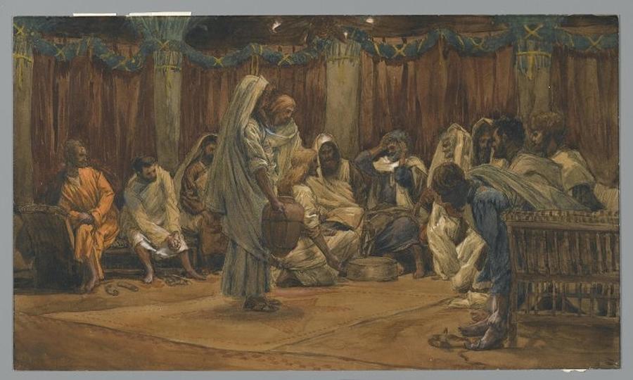 James Tissot Christ Washing the Disciples Feet Painting by Les