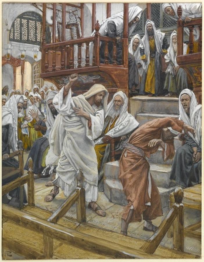 James Tissot Jesus Chases a Possessed Man from the Synagogue by Les Classics