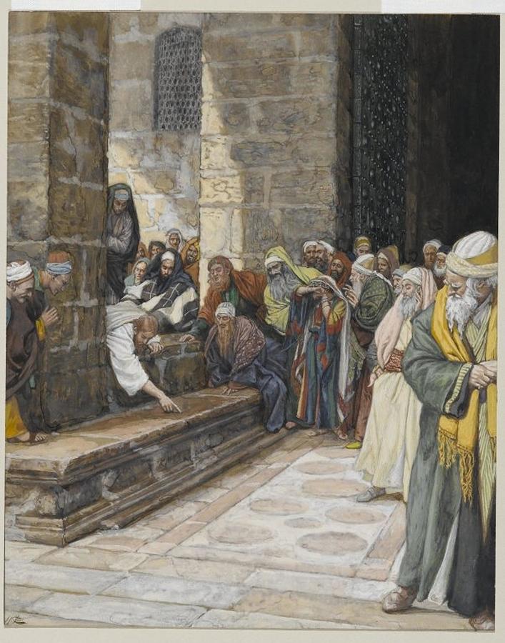 James Tissot - The Adulterous Woman--Christ Writing upon the Ground ...