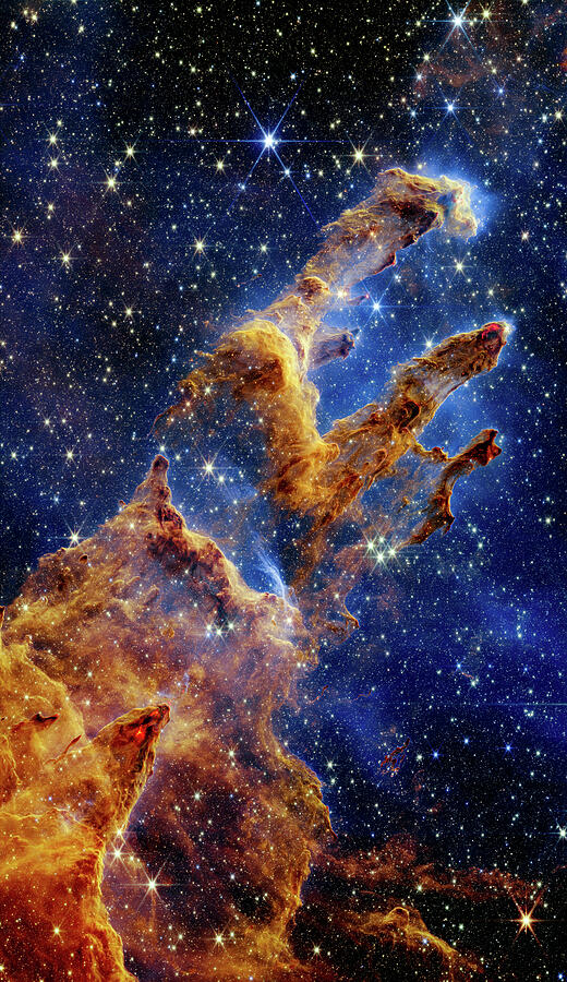 Space Photograph - James Webb Space Telescope - Pillars of Creation - NIRCam Image by Eric Glaser