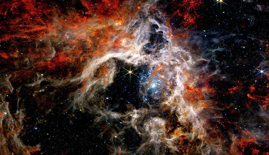 James Webb Space Telescope - Tarantula Nebula - Nircam Image - Enhanced Version Photograph
