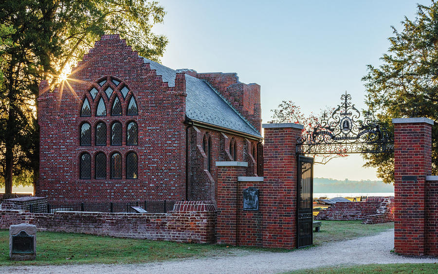 Jamestowne Memorial Church and Entryway  Photograph by Rachel Morrison