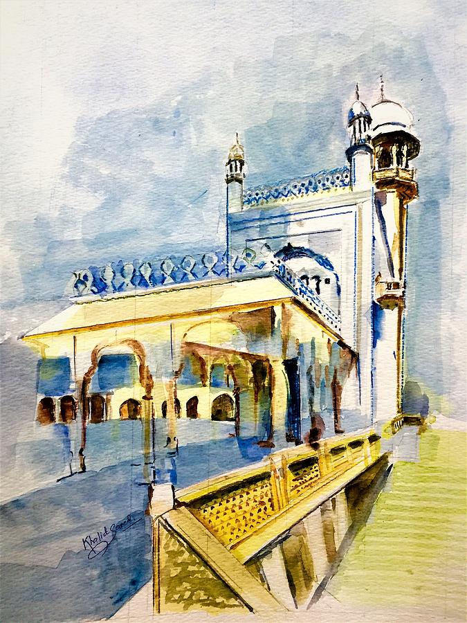 Jamia Mosque Al Sadiq Painting by Khalid Saeed