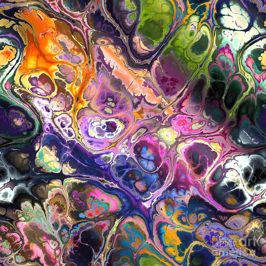 Jamilah - Funky Artistic Colorful Abstract Marble Fluid Digital Art Digital Art by Sambel Pedes