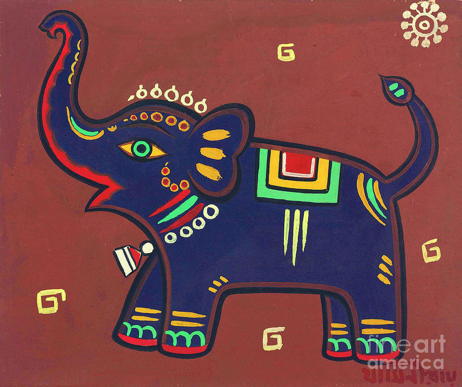 Jamini Roy - Elephant Painting by Jamini Roy - Pixels