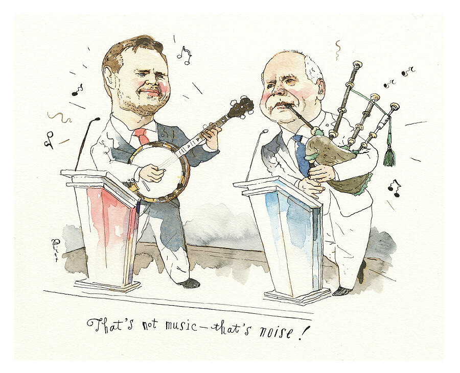 Jamming with JD and Tim Painting by Barry Blitt Jamming with JD and Tim Painting by Barry Blitt