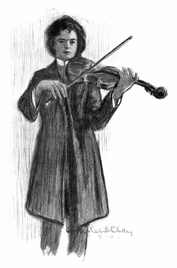 Jan Kubelik Drawing by Granger
