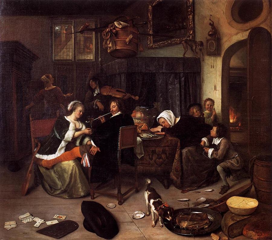 Vintage Painting - Jan Steen - Bad Company by Les Classics