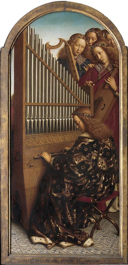 Jan van Eyck - Music-making Angels Painting by Les Classics