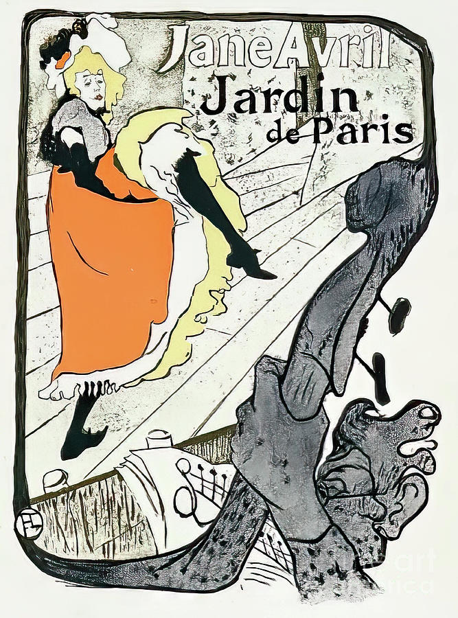 Jane Avril Paris Cancan Poster by Henri de Toulouse-Lautrec 1898 Drawing by M G Whittingham
