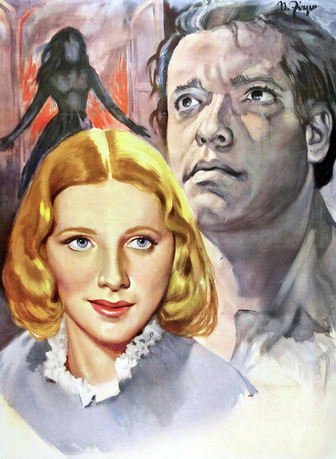 Vintage Painting - Jane Eyre, 1943, movie poster painting by Firgo by Movie World Posters