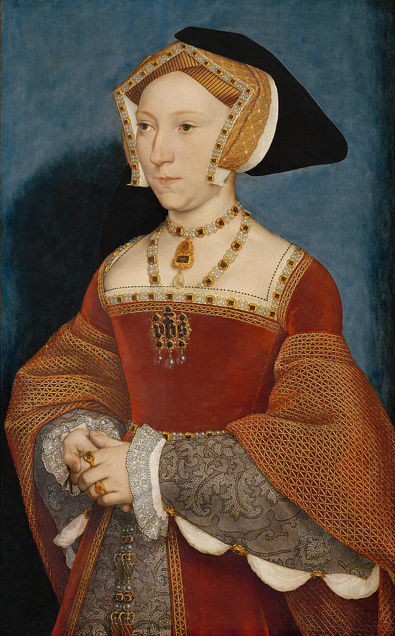 Jane Seymour Portrait - Queen of England - Hans Holbein the Younger Painting by War Is Hell Store