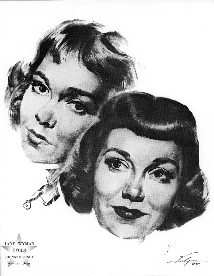 Jane Wyman by Volpe Drawing by Movie World Posters