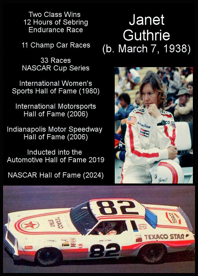 Janet Guthrie v1 Photograph by Robert Banach Janet Guthrie v1 Photograph by Robert Banach