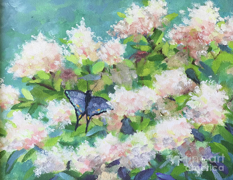 Janets Hydrangeas Painting by Anne Marie Brown