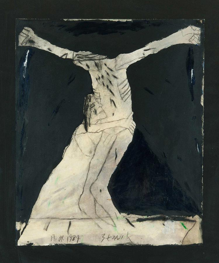 Janez Bernik Crucifixion Representation Mixed Media by Dan Hill ...