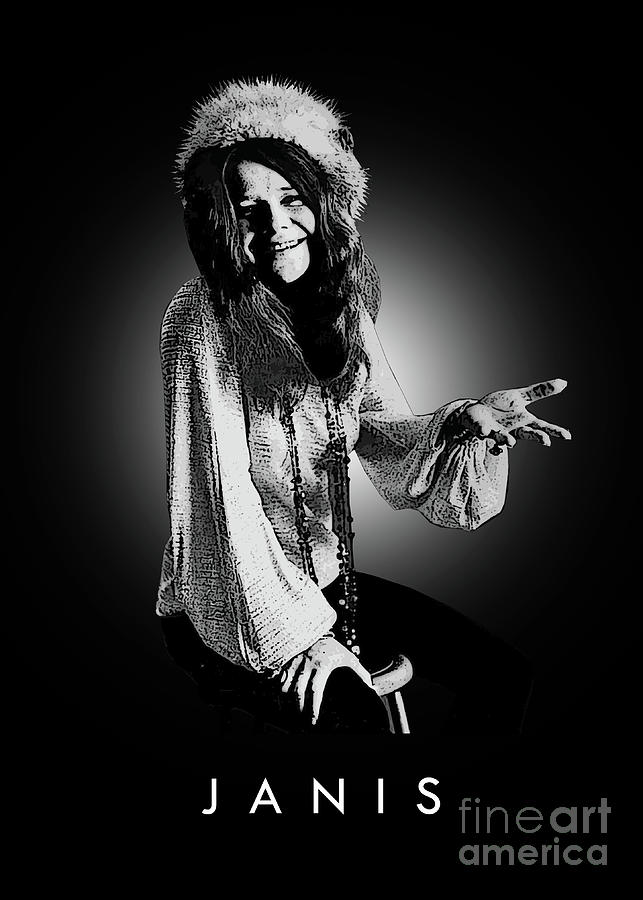 Janis Joplin Digital Art - Janis Joplin by Bo Kev