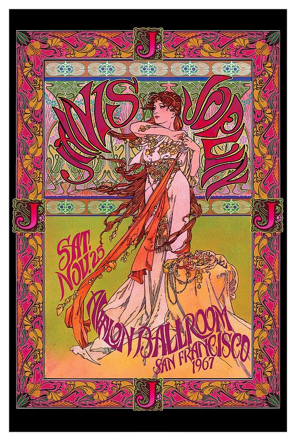 Janis Joplin concert poster 1967 Digital Art by Movie World Posters