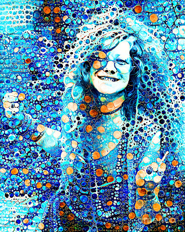 Janis Joplin in Contemporary Psychedelic Colors 20201120 v2 Photograph by Wingsdomain Art and Photography