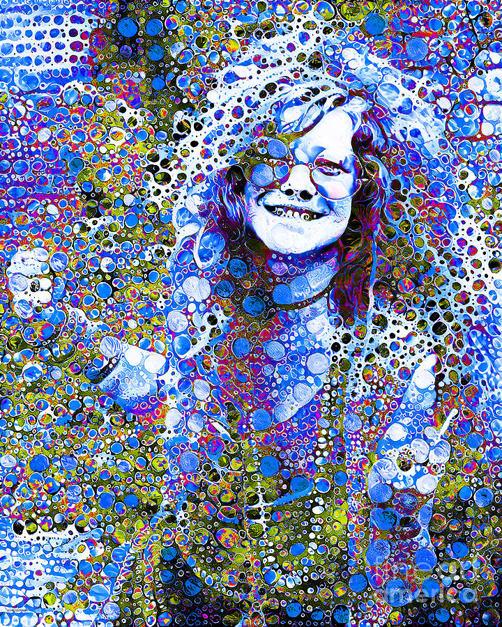 Janis Joplin in Contemporary Psychedelic Colors 20201120 v3 Photograph by Wingsdomain Art and Photography