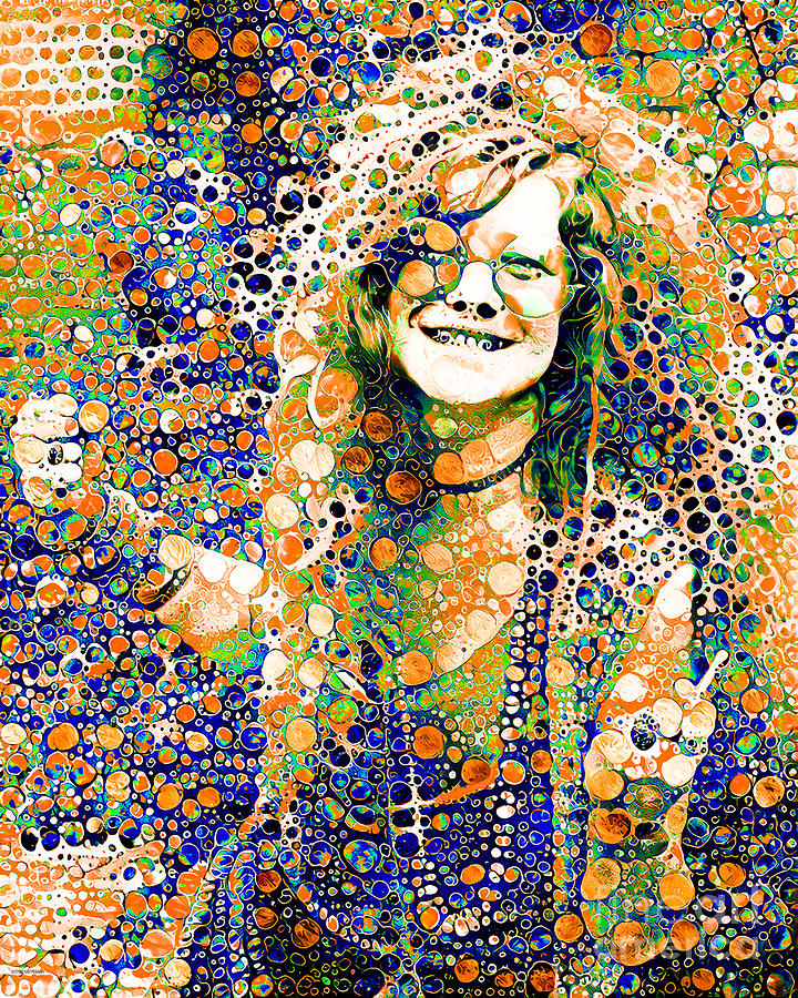 Janis Joplin in Contemporary Psychedelic Colors 20201120 v4 Photograph by Wingsdomain Art and Photography