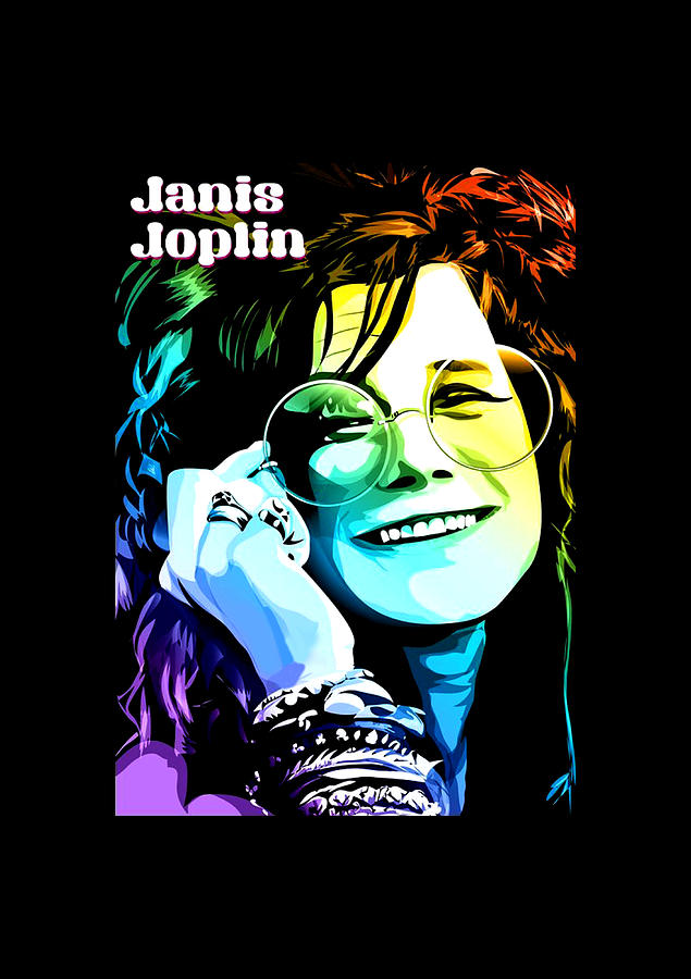 Janis Joplin Digital Art by Lisa Dogbar