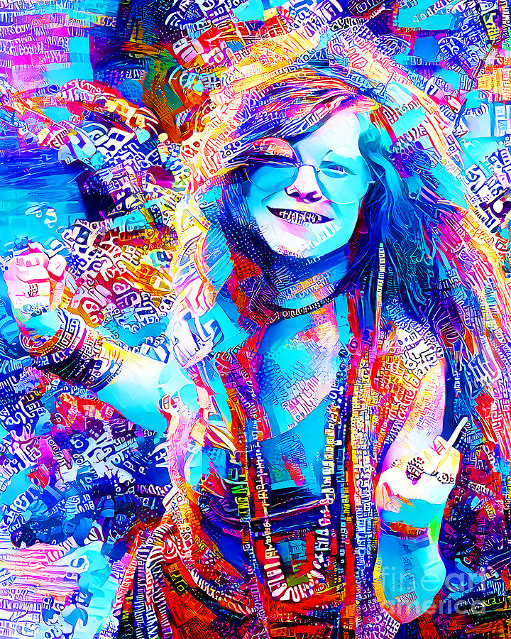Janis Joplin Psychedelic In Vibrant Modern Contemporary Urban Style 20210625 Photograph by Wingsdomain Art and Photography